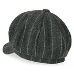 8-Pannel Wool-Blend Newsboy Cabbie Cap Stripe Duck Bill Flat Hunting Hat