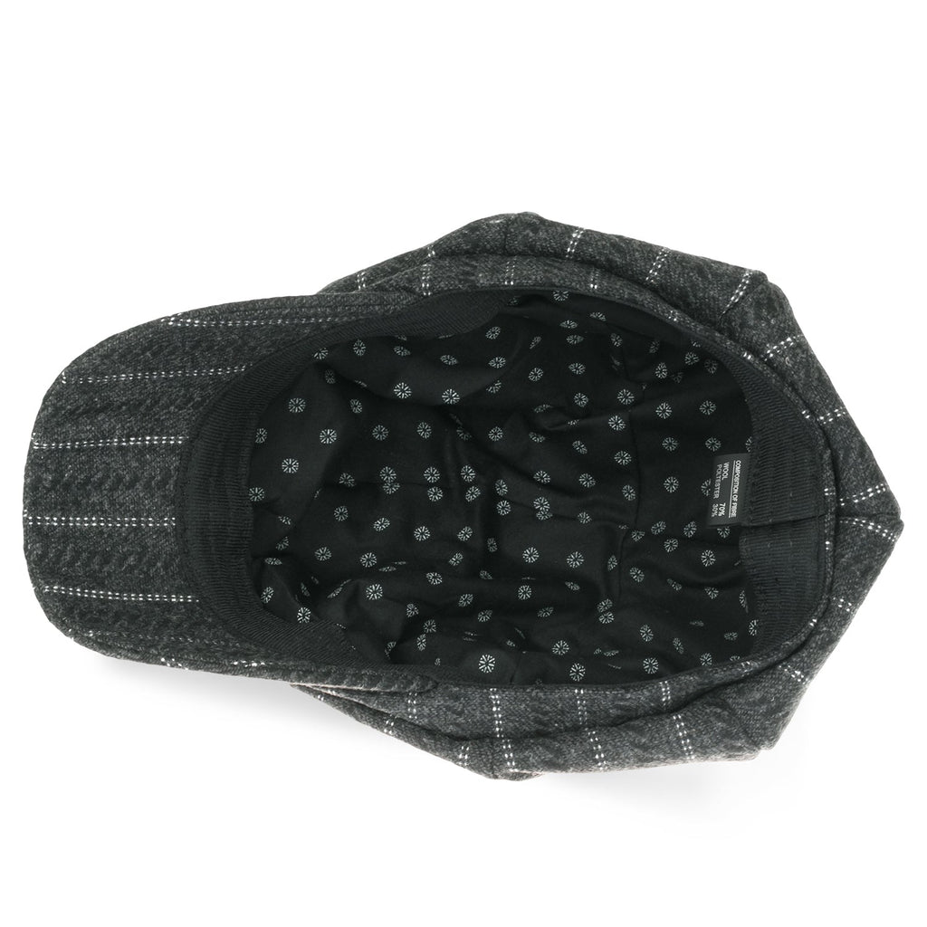 8-Pannel Wool-Blend Newsboy Cabbie Cap Stripe Duck Bill Flat Hunting Hat