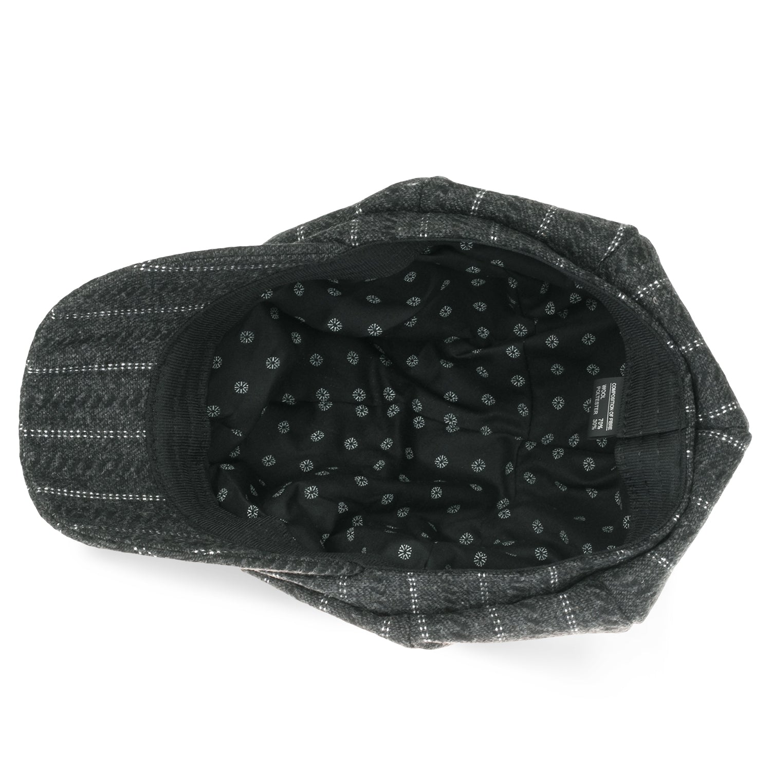8-Pannel Wool-Blend Newsboy Cabbie Cap Stripe Duck Bill Flat Hunting Hat