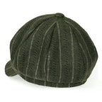 8-Pannel Wool-Blend Newsboy Cabbie Cap Stripe Duck Bill Flat Hunting Hat