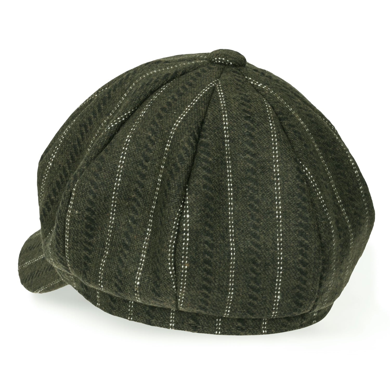 8-Pannel Wool-Blend Newsboy Cabbie Cap Stripe Duck Bill Flat Hunting Hat