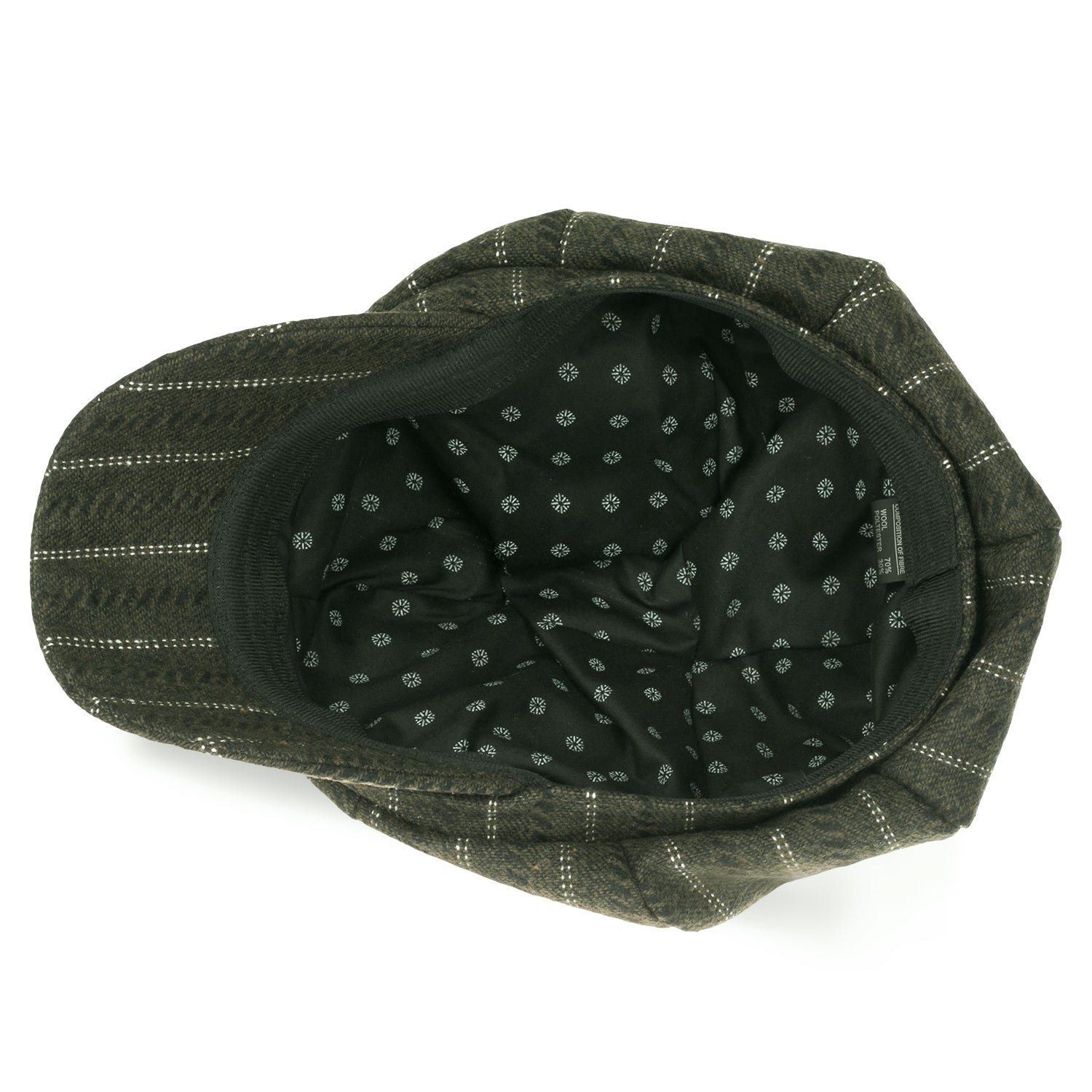 8-Pannel Wool-Blend Newsboy Cabbie Cap Stripe Duck Bill Flat Hunting Hat
