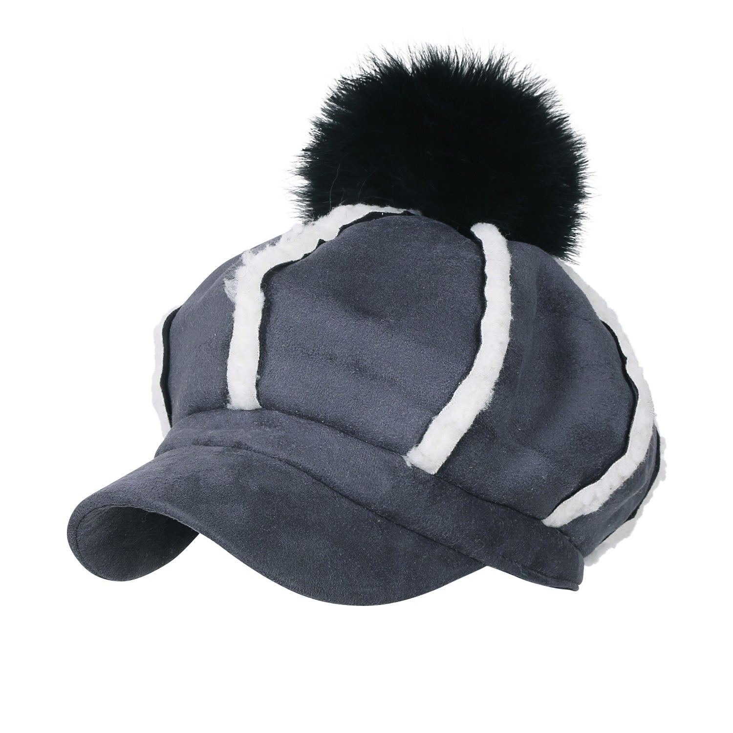 8-Pannel Solid Color Newsboy Cabbie Cap Suede Duck Bill Flat Hunting Hat