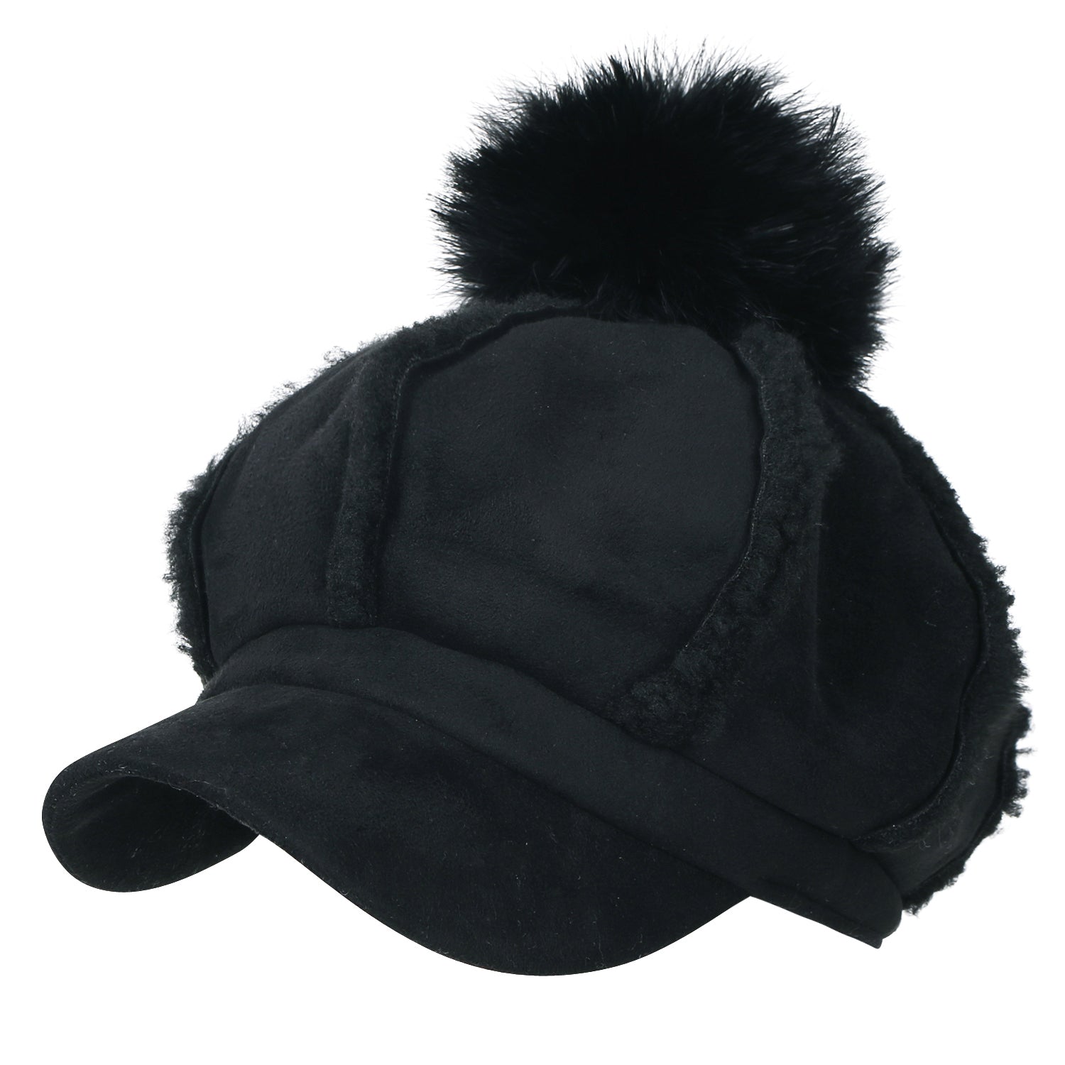 8-Pannel Solid Color Newsboy Cabbie Cap Suede Duck Bill Flat Hunting Hat