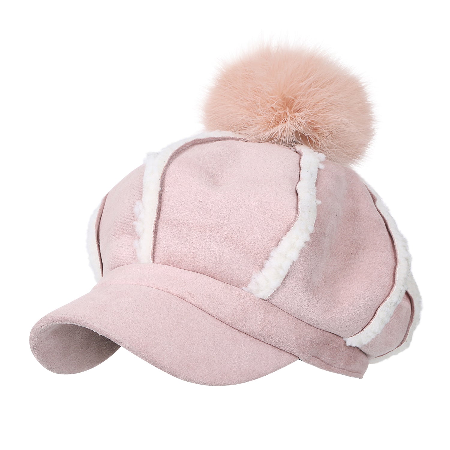 8-Pannel Solid Color Newsboy Cabbie Cap Suede Duck Bill Flat Hunting Hat