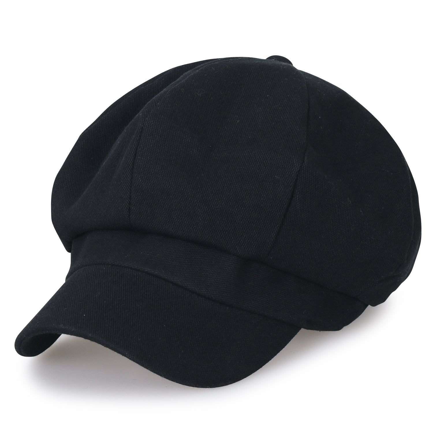 8-Panel Solid Color Newsboy Cabbie Cap Duck Bill Flat Hunting Hat