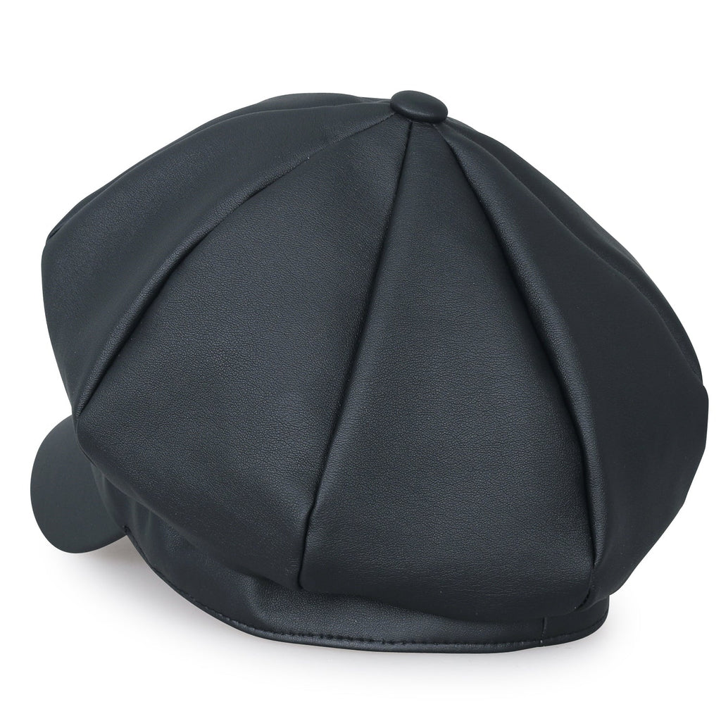 8-Panel Solid Color Newsboy Cabbie Cap Duck Bill Flat Hunting Hat