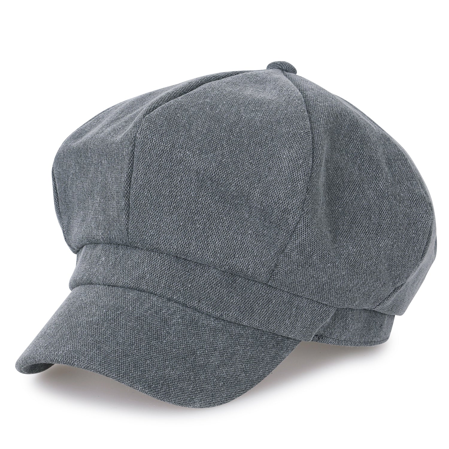 8-Panel Solid Color Newsboy Cabbie Cap Duck Bill Flat Hunting Hat