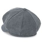 8-Panel Solid Color Newsboy Cabbie Cap Duck Bill Flat Hunting Hat