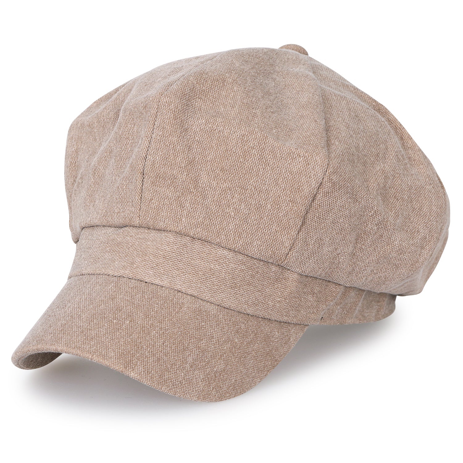 8-Panel Solid Color Newsboy Cabbie Cap Duck Bill Flat Hunting Hat