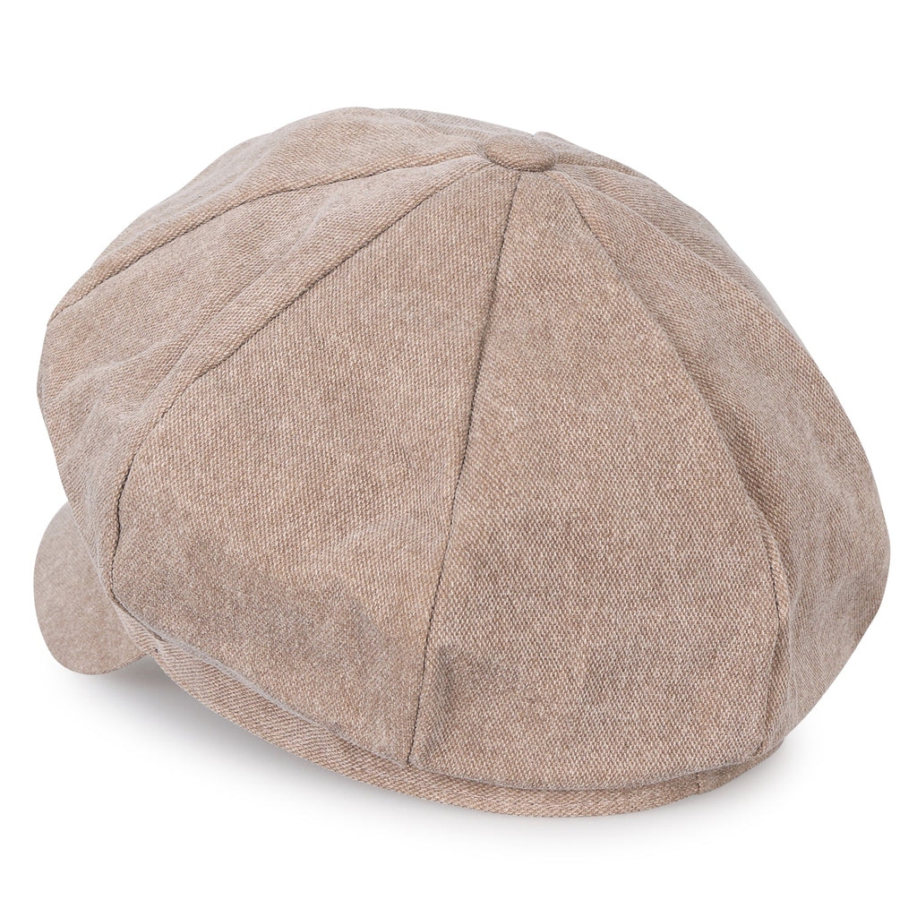 8-Panel Solid Color Newsboy Cabbie Cap Duck Bill Flat Hunting Hat