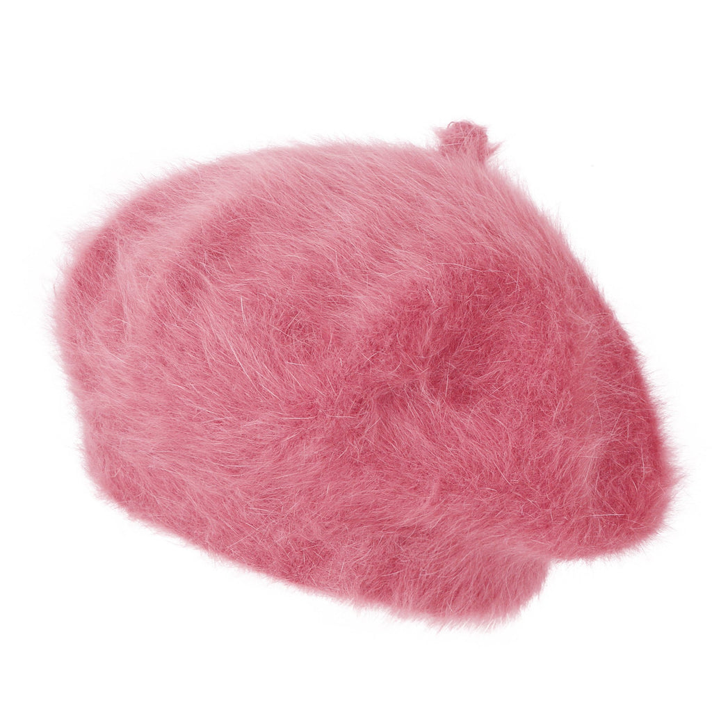 Solid Color Angora French Beret Furry Artist Flat Winter Hat