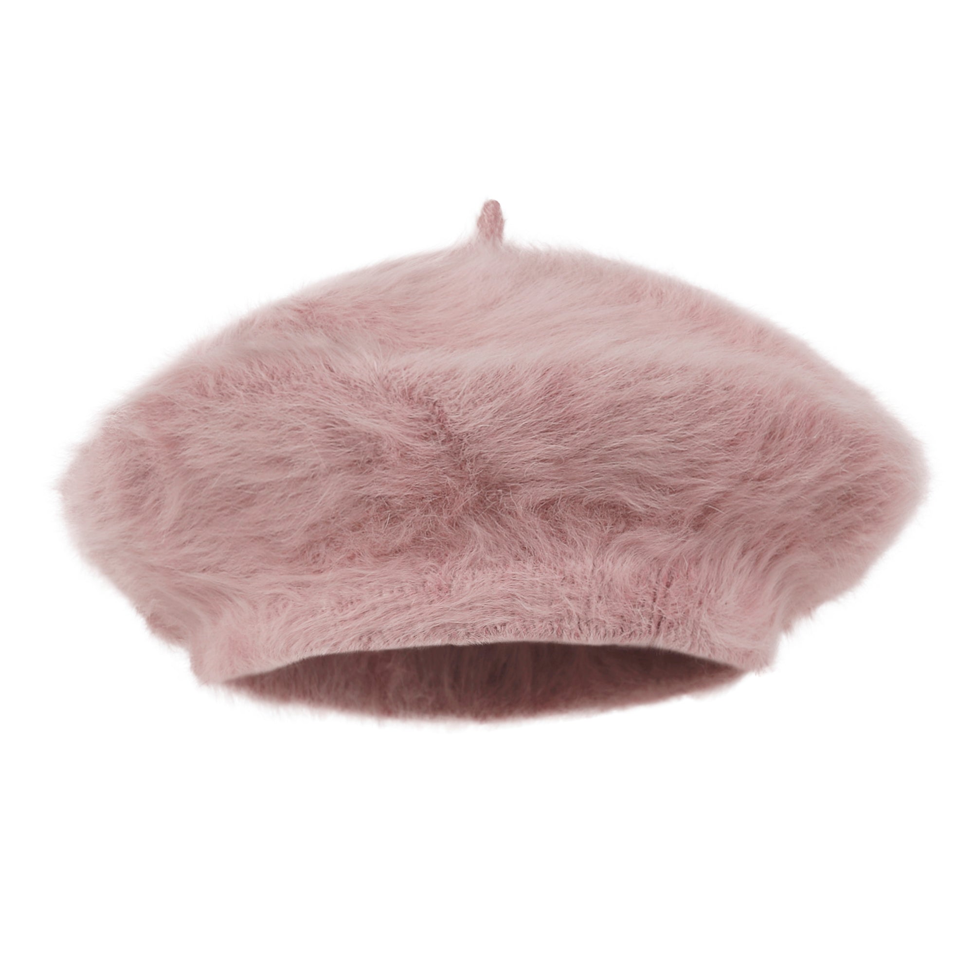 Solid Color Angora French Beret Furry Artist Flat Winter Hat