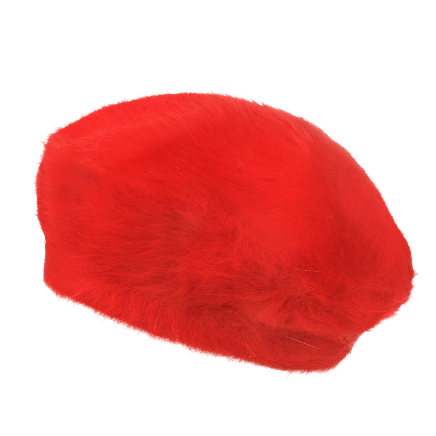 Solid Color Angora French Beret Furry Artist Flat Winter Hat