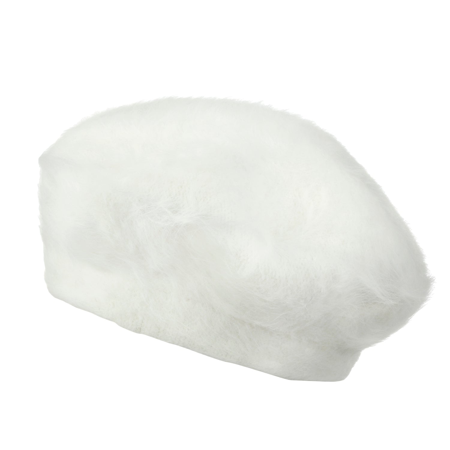Solid Color Angora French Beret Furry Artist Flat Winter Hat