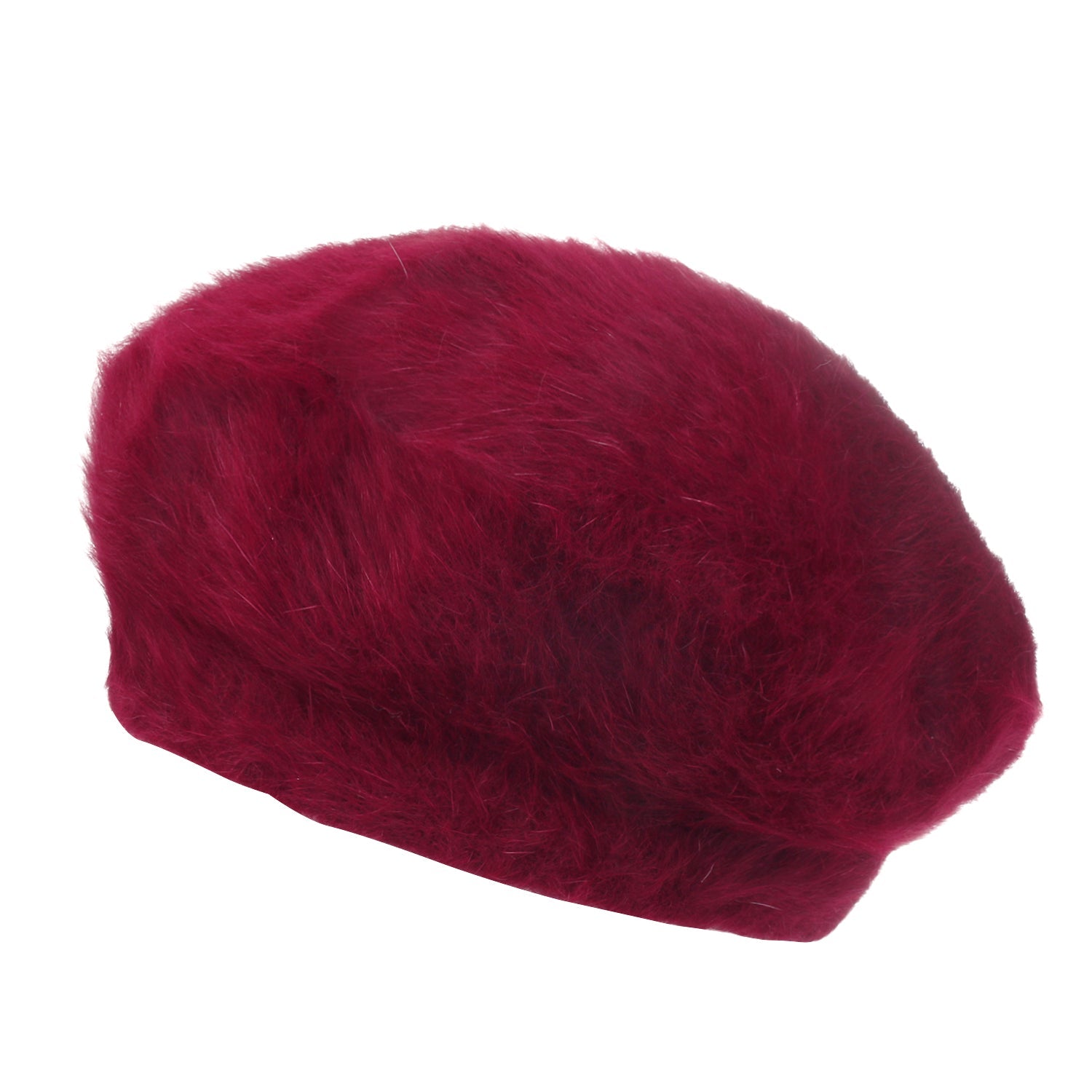 Solid Color Angora French Beret Furry Artist Flat Winter Hat