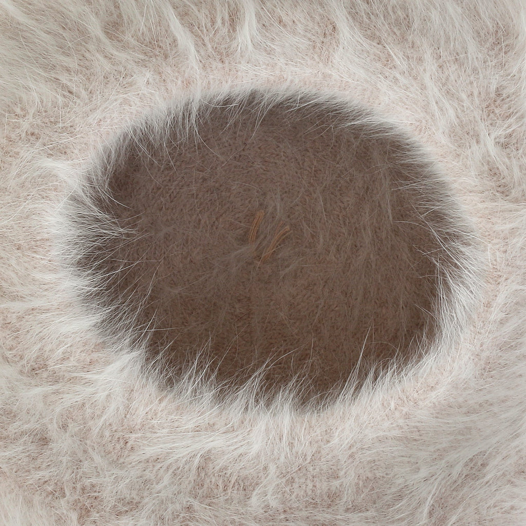 Solid Color Angora French Beret Furry Artist Flat Winter Hat