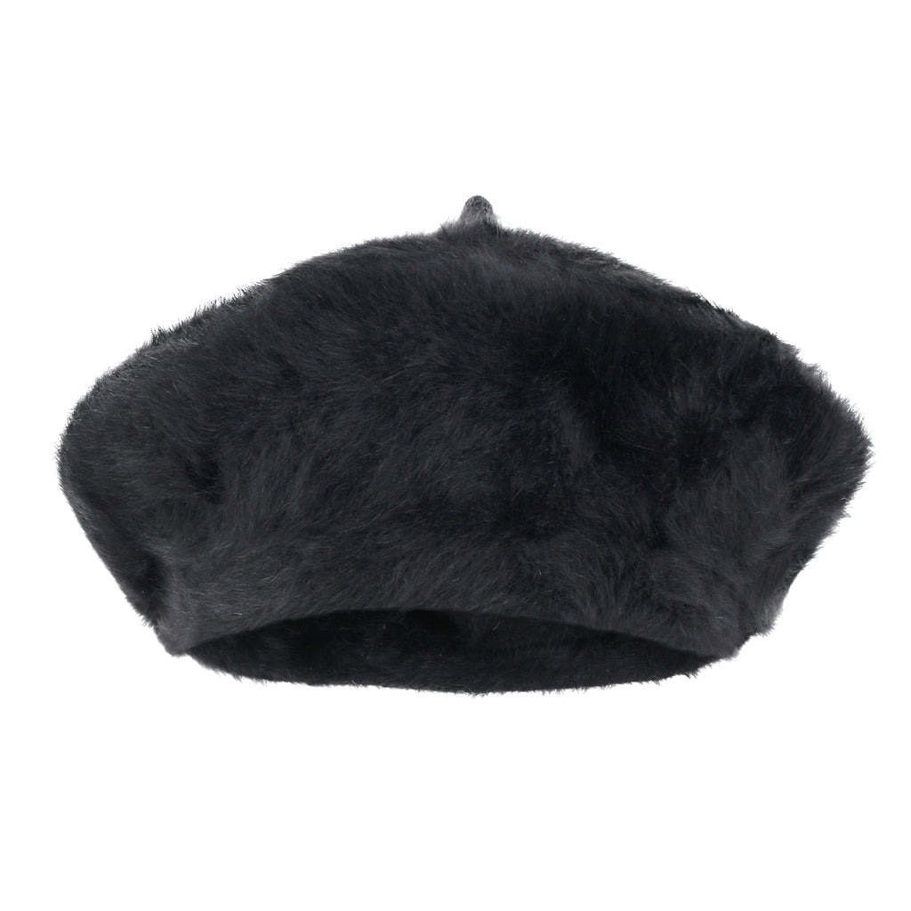 Solid Color Angora French Beret Furry Artist Flat Winter Hat