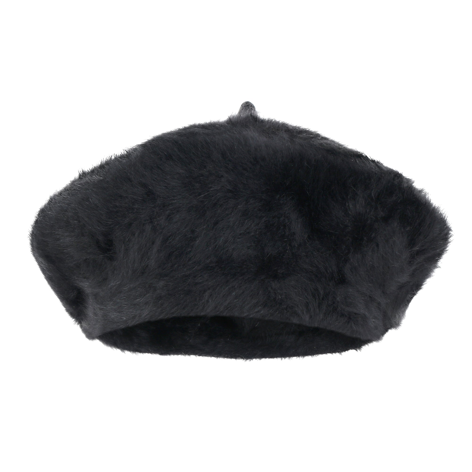 Solid Color Angora French Beret Furry Artist Flat Winter Hat