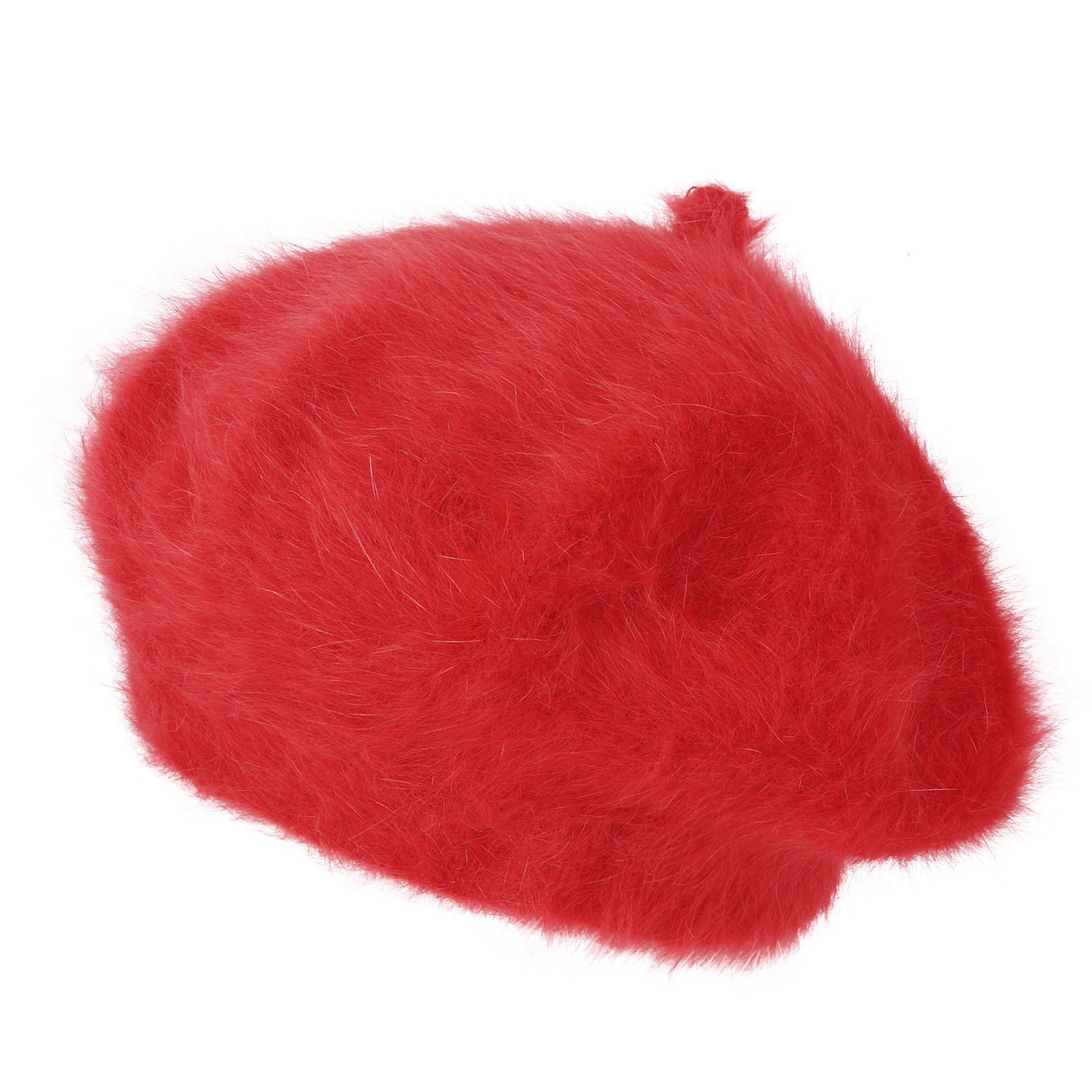 Solid Color Angora French Beret Furry Artist Flat Winter Hat