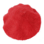 Solid Color Angora French Beret Furry Artist Flat Winter Hat