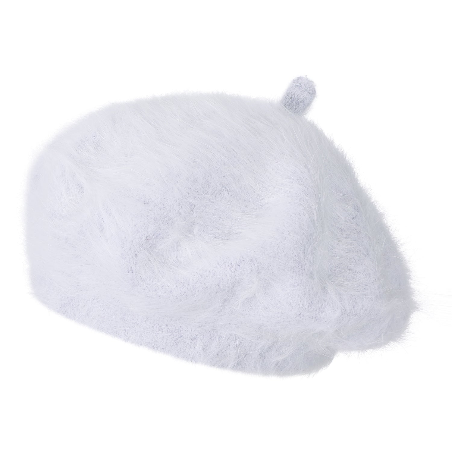 Solid Color Angora French Beret Furry Artist Flat Winter Hat