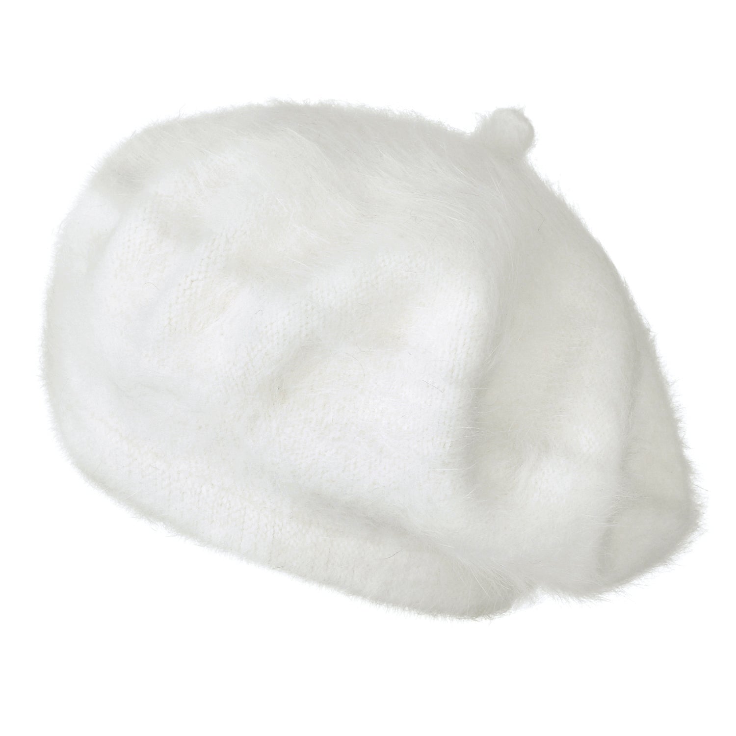 Solid Color Angora French Beret Furry Artist Flat Winter Hat