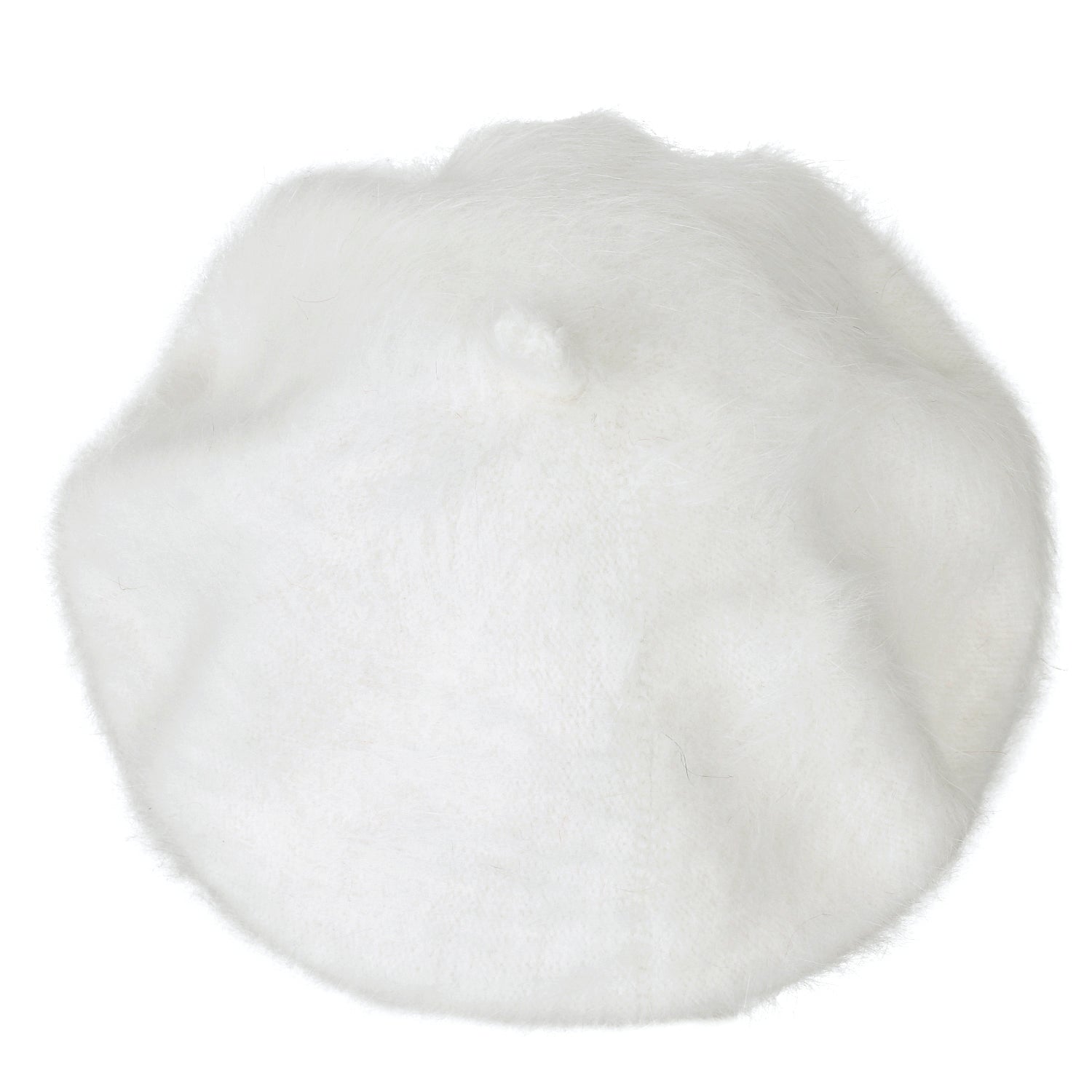 Solid Color Angora French Beret Furry Artist Flat Winter Hat