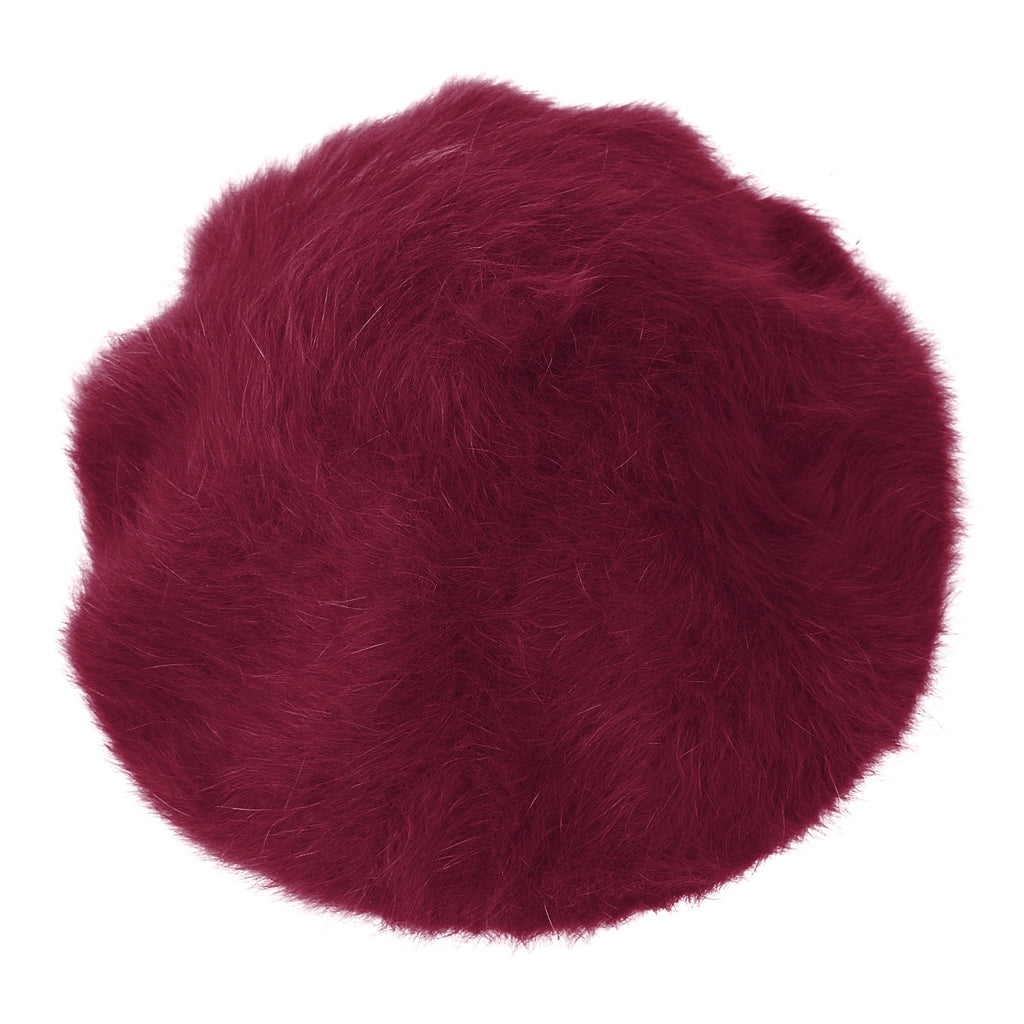 Solid Color Angora French Beret Furry Artist Flat Winter Hat