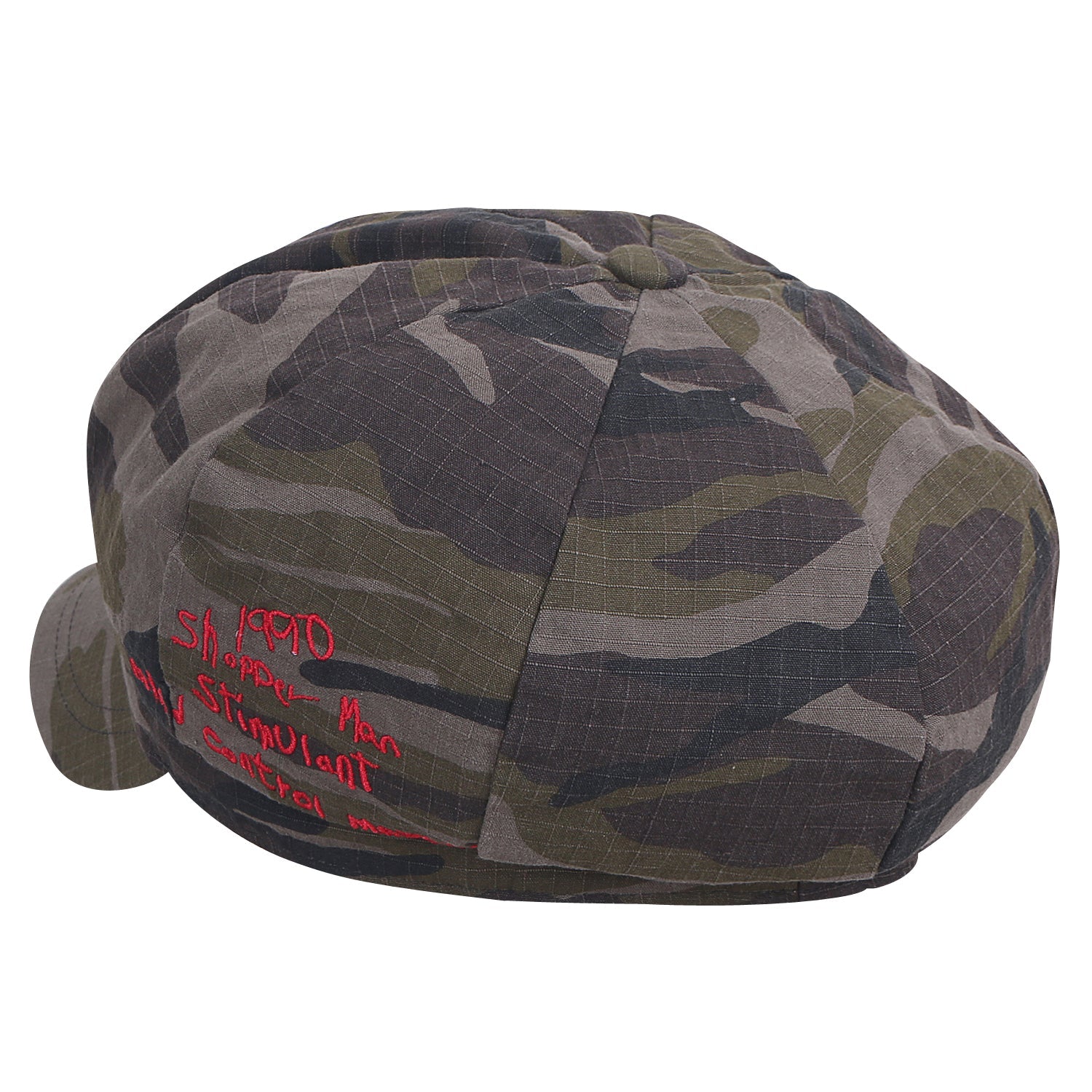 8-Panel Camouflage Cotton Newsboy Cabbie Cap Duck Bill Flat Hunting Hat