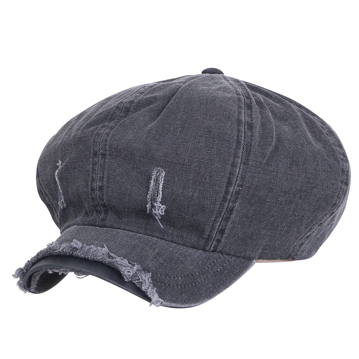 8-Panel Vintage Distressed Cotton Newsboy Cabbie Flat Hunting Hat