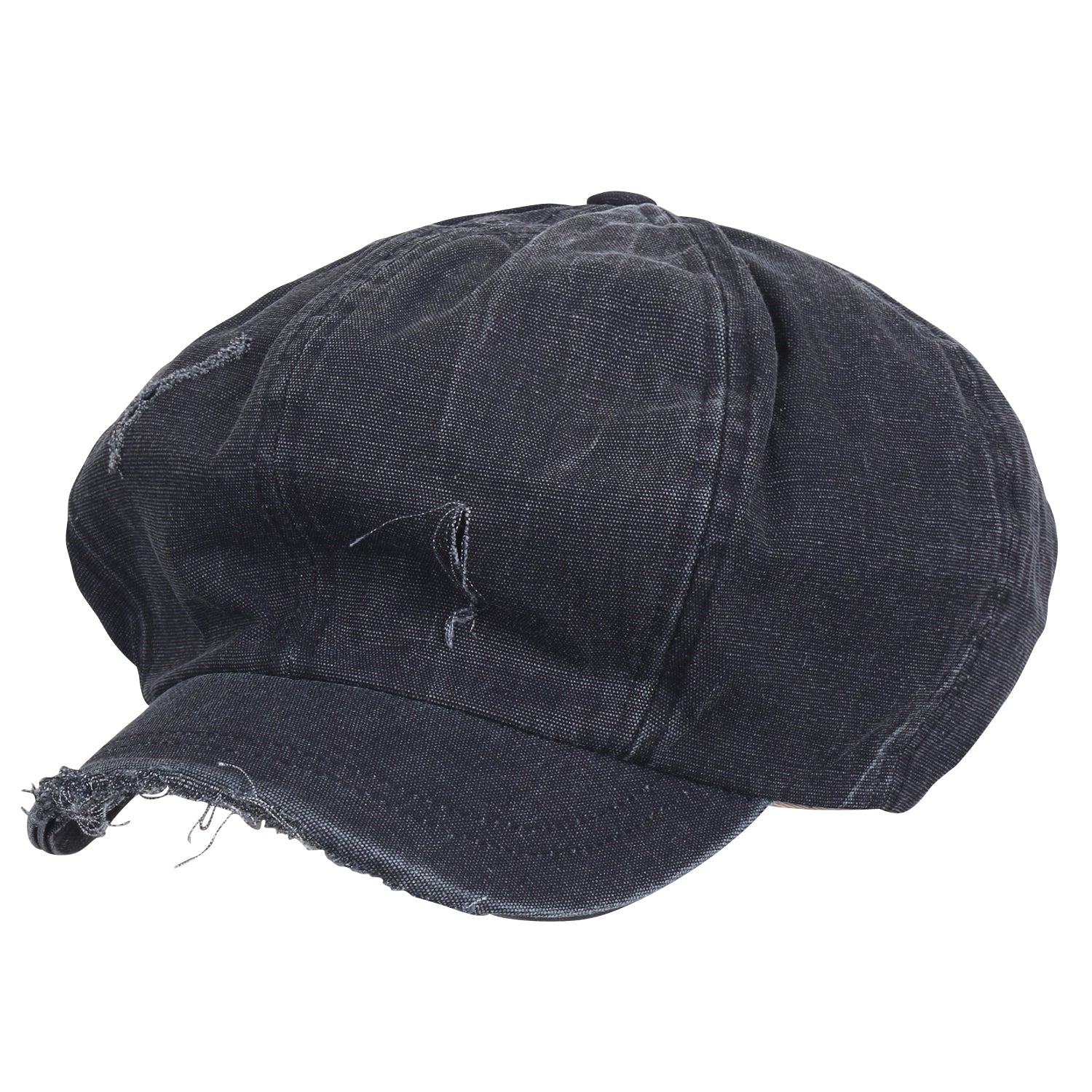 8-Panel Vintage Distressed Cotton Newsboy Cabbie Flat Hunting Hat