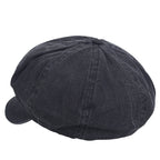 8-Panel Vintage Distressed Cotton Newsboy Cabbie Flat Hunting Hat