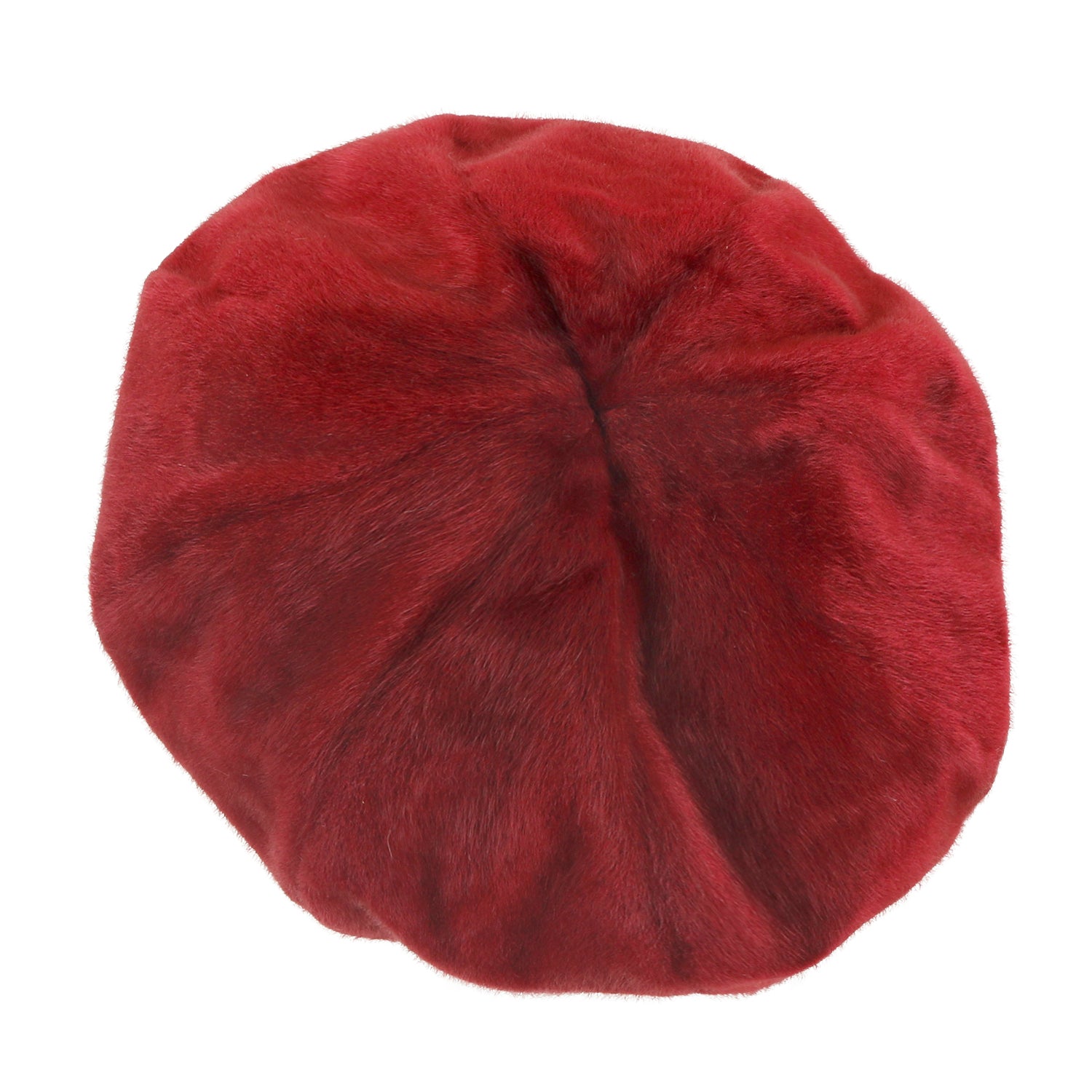 Solid Color Faux Fur 8 Panel French Beret Artist Flat Winter Hat
