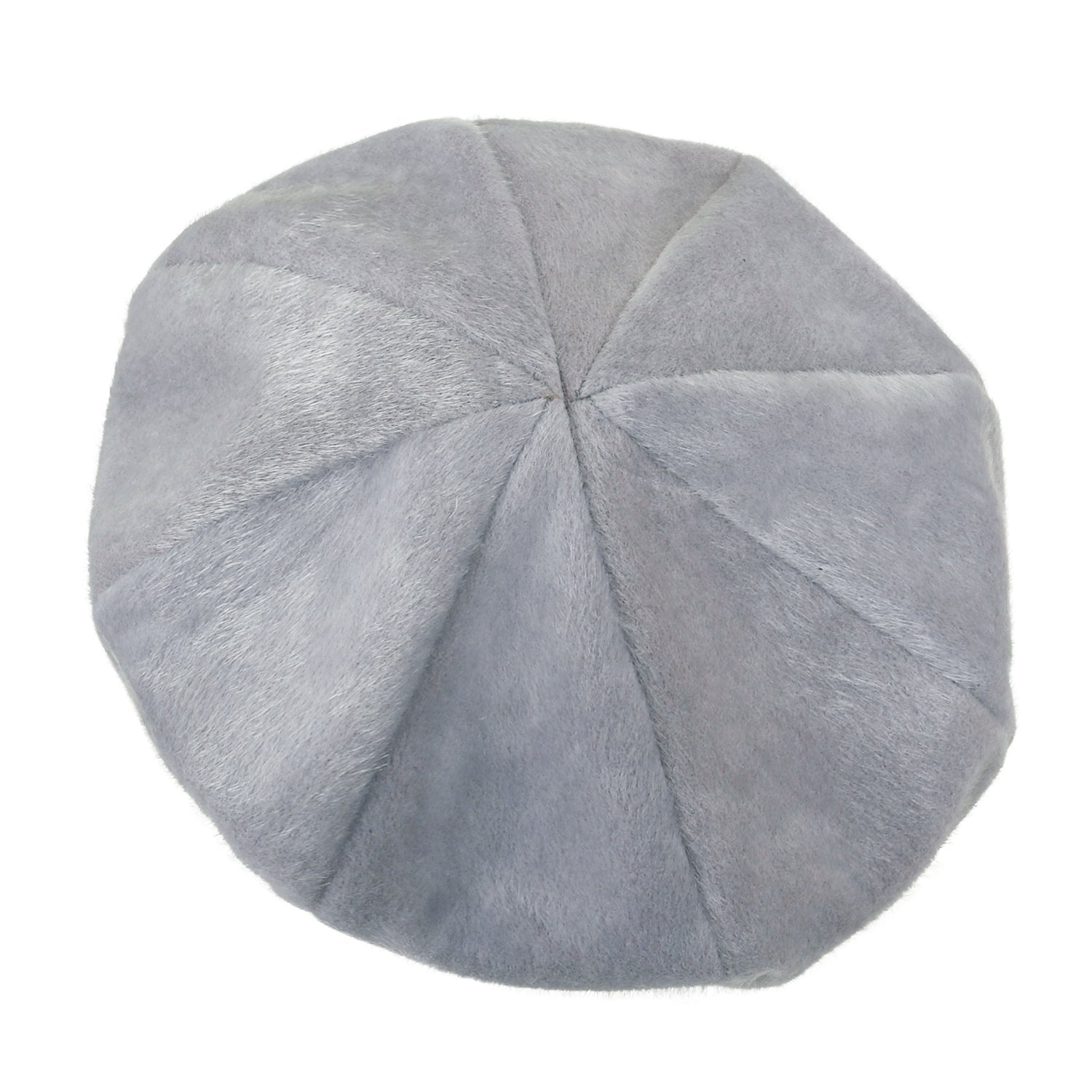 Solid Color Faux Fur 8 Panel French Beret Artist Flat Winter Hat