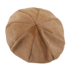 Solid Color Faux Fur 8 Panel French Beret Artist Flat Winter Hat
