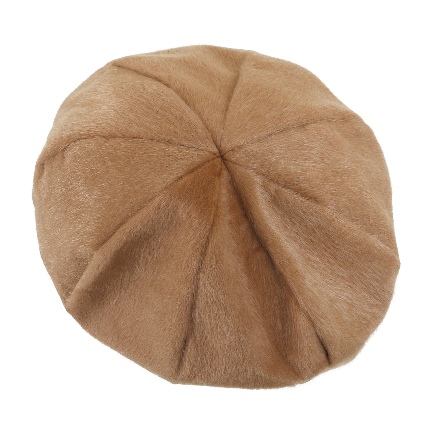 Solid Color Faux Fur 8 Panel French Beret Artist Flat Winter Hat