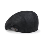 Faux Leather Gatsby Newsboy Hat Vintage Cabbie Hunting Flat Cap