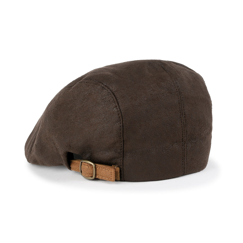 Faux Leather Gatsby Newsboy Hat Vintage Cabbie Hunting Flat Cap
