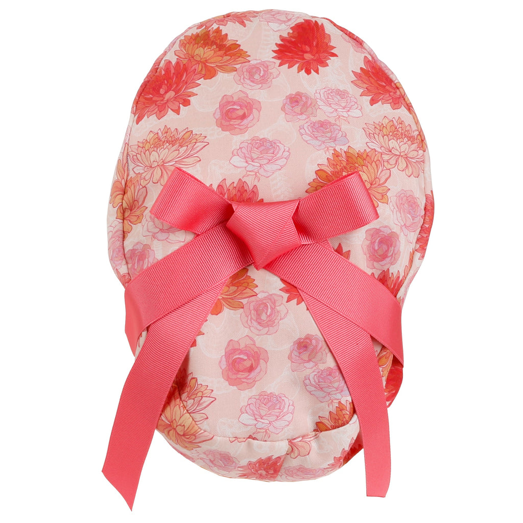 Satin Lined Cute Scrub Cap with Ponytail Ribbon