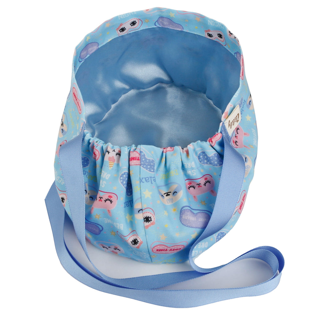 Satin Lined Cute Scrub Cap with Ponytail Ribbon