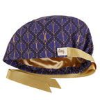 Satin Lined Cute Scrub Cap with Ponytail Ribbon