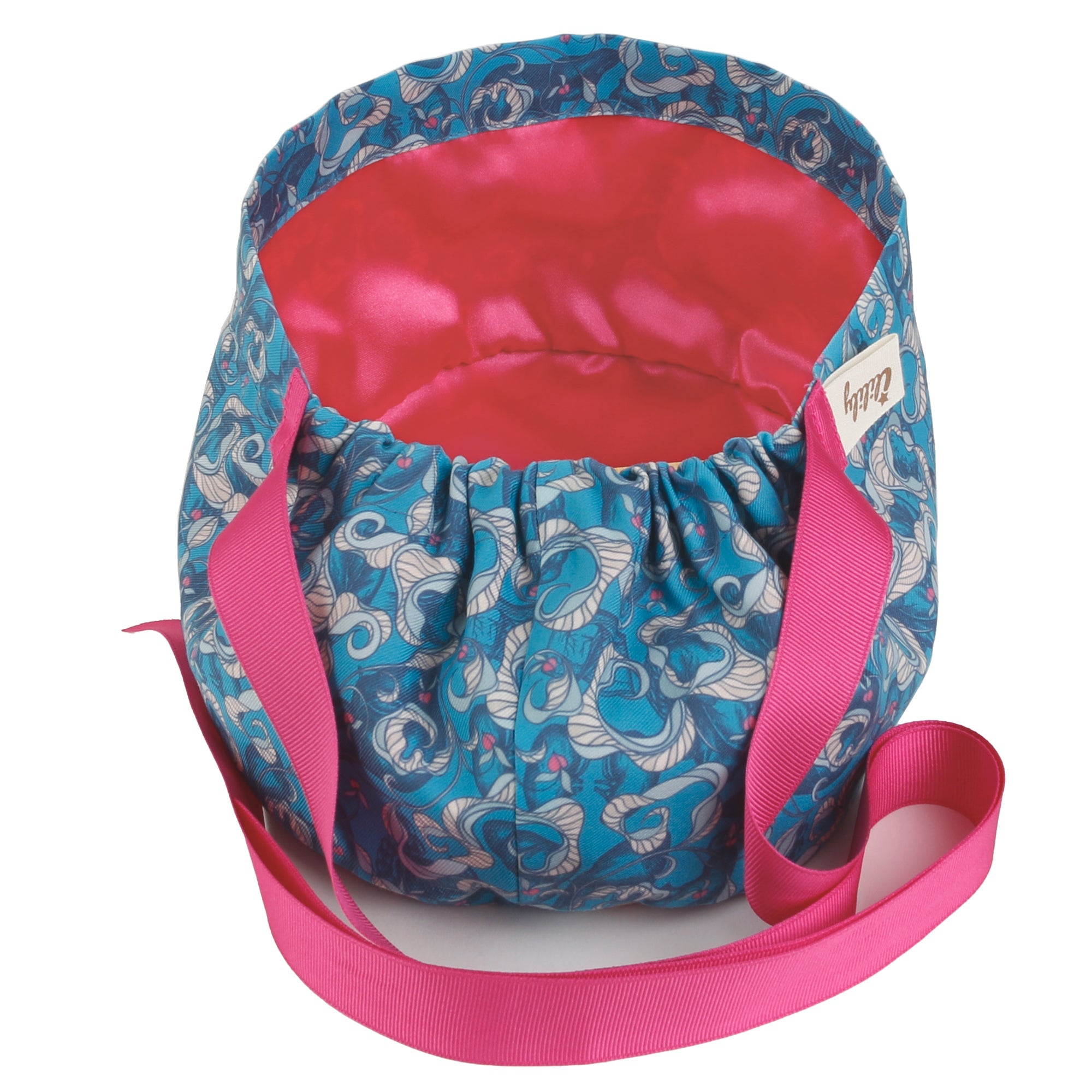 Satin Lined Cute Scrub Cap with Ponytail Ribbon
