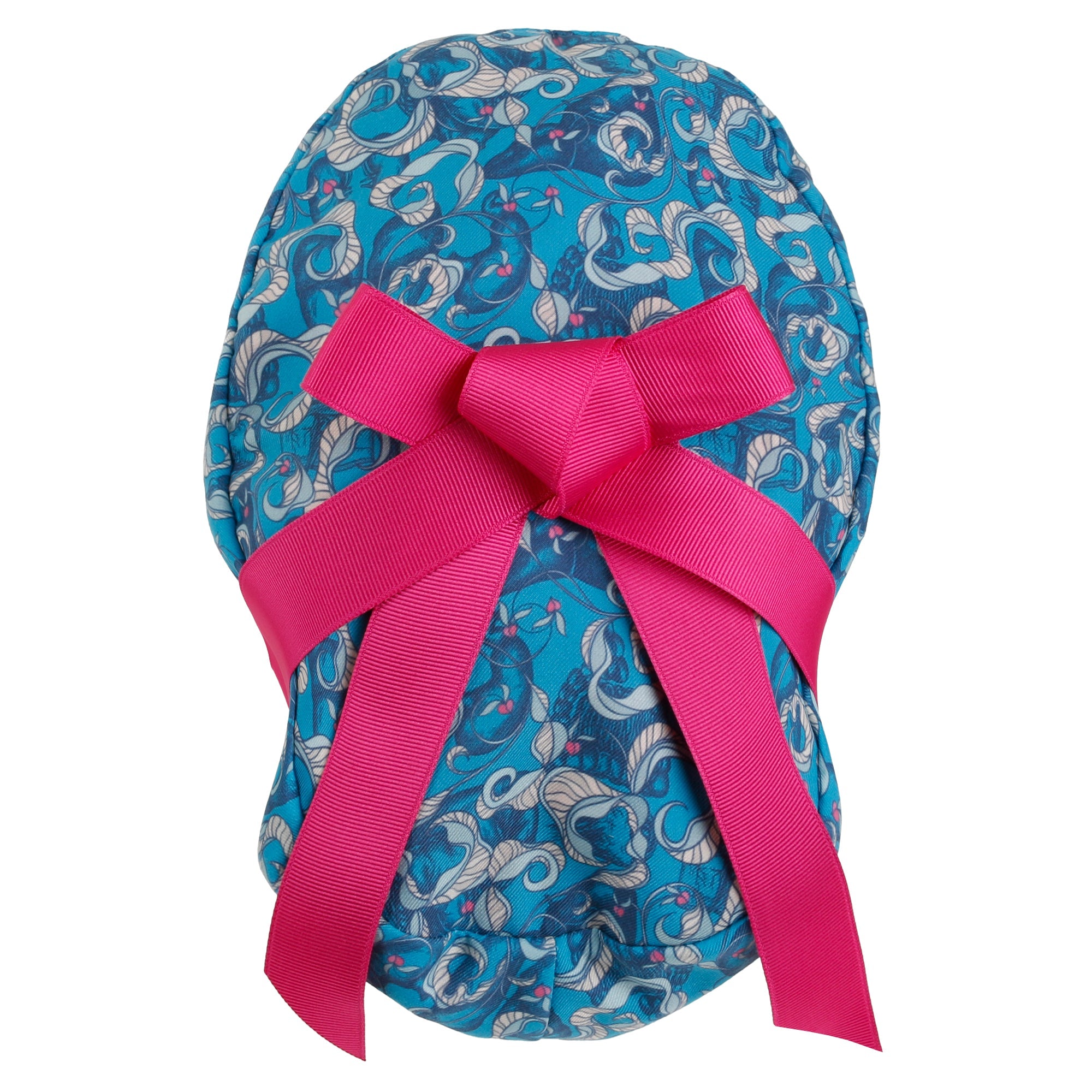 Satin Lined Cute Scrub Cap with Ponytail Ribbon